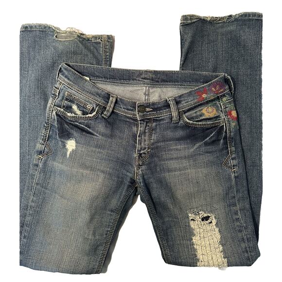 Mavi Woman’s Floral Embroidered Jeans Boot Size 33 - Picture 2 of 9